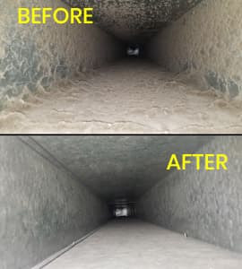 duct cleaning before & after